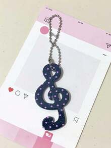 Retro Polka Dot gestreifter Musiknoten Acryl Schlüsselanhänger, kreative retro süße Party Deko Taschenbehang. Geeignet für Dekoration, Schultasche Anhänger, kann an Taschen und anderen Orten dekoriert werden, geeignet für Frauen, Studenten, Weihnachtsgeschenke Muss-haben