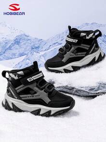 HOBIBEAR (For Wide/Thick Feet, Please Order One Size Up) 1 Pair Minimalist Fashionable Outdoor Comfortable Snow Boots For Teenagers, Boys & Girls, Warm Thermal Lined Mid-Calf Winter Boots, Multiple Colors