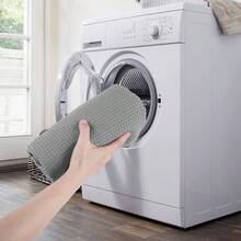 Toalla de Microfibra para Yoga Caliente con Agarre de Silicona Antideslizante y Bolsillos de Ajuste , 24x 72 Pulgadas - Gris - Ver 7