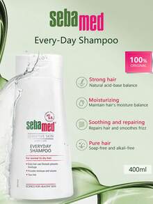 Sebamed Shampoo para uso diário 400 ml, espuma fina, limpeza suave, cuidado com o couro cabeludo, suaviza os cabelos, fórmula levemente ácida com pH 5,5, ajuda a manter a saúde do couro cabeludo, adequado para couro cabeludo sensível. 400 ml/13,53 fl.Oz