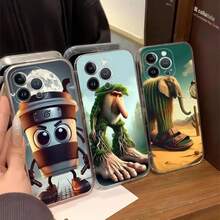 Custodia per telefono Brainrot Tung Tung compatibile con 17, 16, 15, 8, 7, 6, 6S Plus, X, SE, XR, XS, 14, 11, 12, 13 Mini, Pro e Pro Max