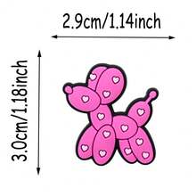 16PCS/SET, Plastic, Striped Star Bow Hat Pink Blue Green Plaid Multi Style Balloon Dog Series Pattern Pins, Suitable For Backpack Collar Handmade Decorative Accessories, Perfect For Christmas Gifts