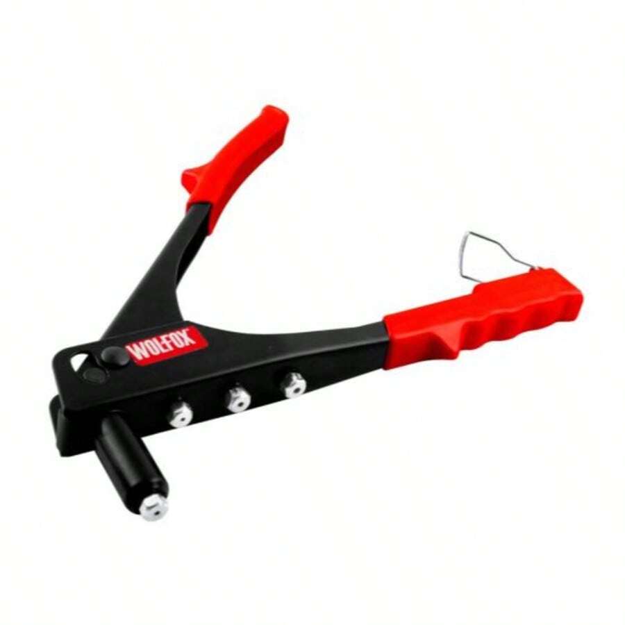 Remachadora WF6601 Wolfox Remachadora manual WF6601, pistola de remaches pop, herramienta manual para bricolaje, resistente, para reparación y montaje. Kit de rivet gun para taller y hogar. Industrial grade riveter tool, hand rivet gun, DIY equipment. Ojaladora de remaches. Fácil de usar, duradera y eficiente. Perfecta para trabajos de instalación, carrocería, metal y . 1x Remachadora WF6601, 4x Boquillas, 1x Llave para cambio de boquillas. Acero tratado y empuñaduras de PVC.Unión de piezas y otros materiales. - Negro - Ver 1