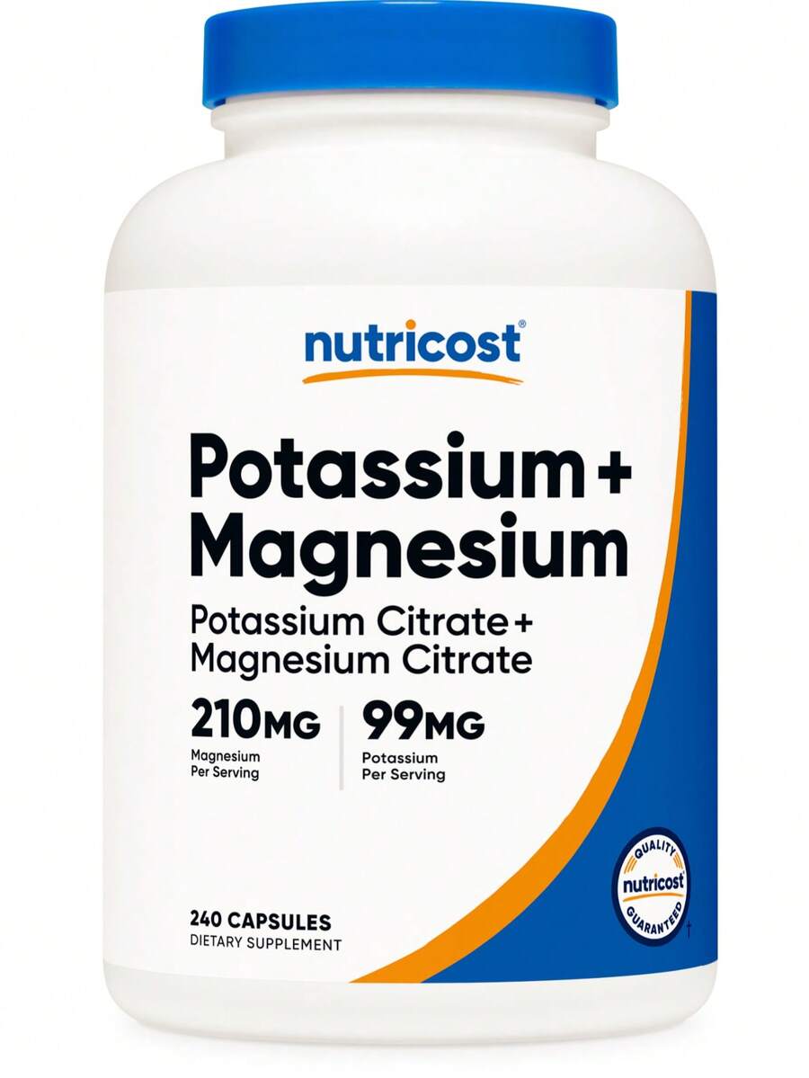 Nutricost Potassium (99 Mg) Magnesium (210 Mg) Citrates, 240 Capsules - Non-GMO, Gluten Free | Potassium Supplement, Magnesium Citrate, Mineral Support, Non-GMO, Gluten Free, Nutricost, Premium Quality - 其他 - 查看 1