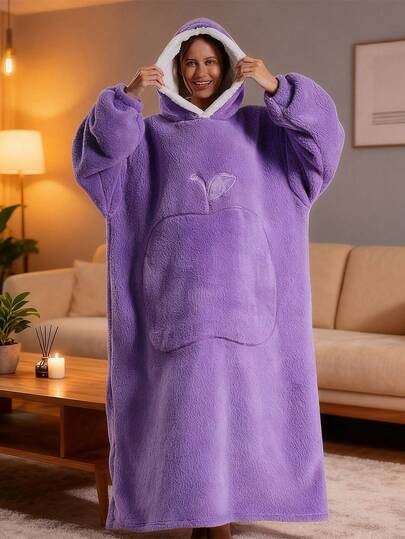 1pc Wearable Blanket Hoodie For Women And Men,Soft Sherpa Blanket Hoodie With Sleeves And Pocket, Oversized Hooded Blankets Sweatshirt, Cozy And Warm Fleece Blanket With Sleeves And Giant Pocket For Adults,Cozy Hooded Blanket As A Gift Indoor & Outdoor