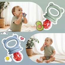 Baby Food Feeder Set, 1 Packs Fruit Feeder & Breastmilk Popsicle Molds Freezer Tray With Lid, Silicone Fruit Feeder To Teething Relief, Introduce New Foods, Baby Feeding Essentials ,  Silicone Baby Food Freezer Trays,Baby Popsicle Molds Teething,Baby Fruit Feeder , Baby Food Pacifier Feeder - Multicolor - View 11