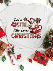 Women's Tree Casual Round Neck Short Sleeve-Shirt, Cheerful And Bright Tree, Women's Shirt, Women's Holiday Shirt,, Chic Winter Shirt, Cute Holiday-Shirt, Tree Shirt,-Shirt, Women's Clothing - 白色 - 查看 1