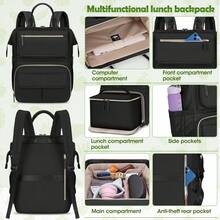 NEWHEY 17.3 Inch Insulated Lunch Backpack, Unisex Travel Backpack With USB Charging Port, Waterproof Laptop Backpack Approved For Flight, Anti-Theft School Backpack