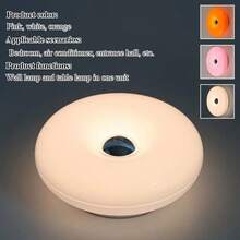 Modern Fashionable Donut-Shaped Atmosphere Lamp, Rechargeable, 3-Color Dimming, Touch Switch, Suitable For Bedroom, Study, Living Room, Office Decor Lighting