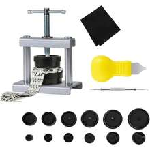 Juego de herramientas para reparación de relojes, juego de herramientas de sujeción de relojes, cerradura de caja con 12 placas de sujeción, insertos de plástico, herramientas mecánicas para ajustar y reemplazar correas de relojes, abrir cubiertas de relojes, cambiar baterías de relojes, juntas y más - Plateado - Ver 2