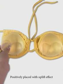 2pcs Women's Sports Intimate Padding Triangle Silicone Bra Inserts, Invisible Seamless Enhancing, 3 Colors Available For Bikini Lingerie - Multicolor - View 6