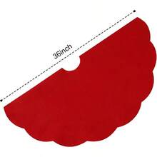 Nonwoven Tree Skirt, 24 Inch Scalloped Xmas Tree And Seasonal Holiday Indoor DecorationRed, 24 Inch