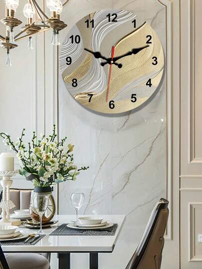 Abstract Goud Wand Klok Art, Geometric Tempered Wooden Office, Moderne Ho warming Unique Home