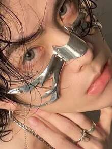 2 件 - 1 件金面链、面部珠宝、金面纱、面链、头链头饰、面罩、头饰、波西米亚风格珠宝、节日珠宝