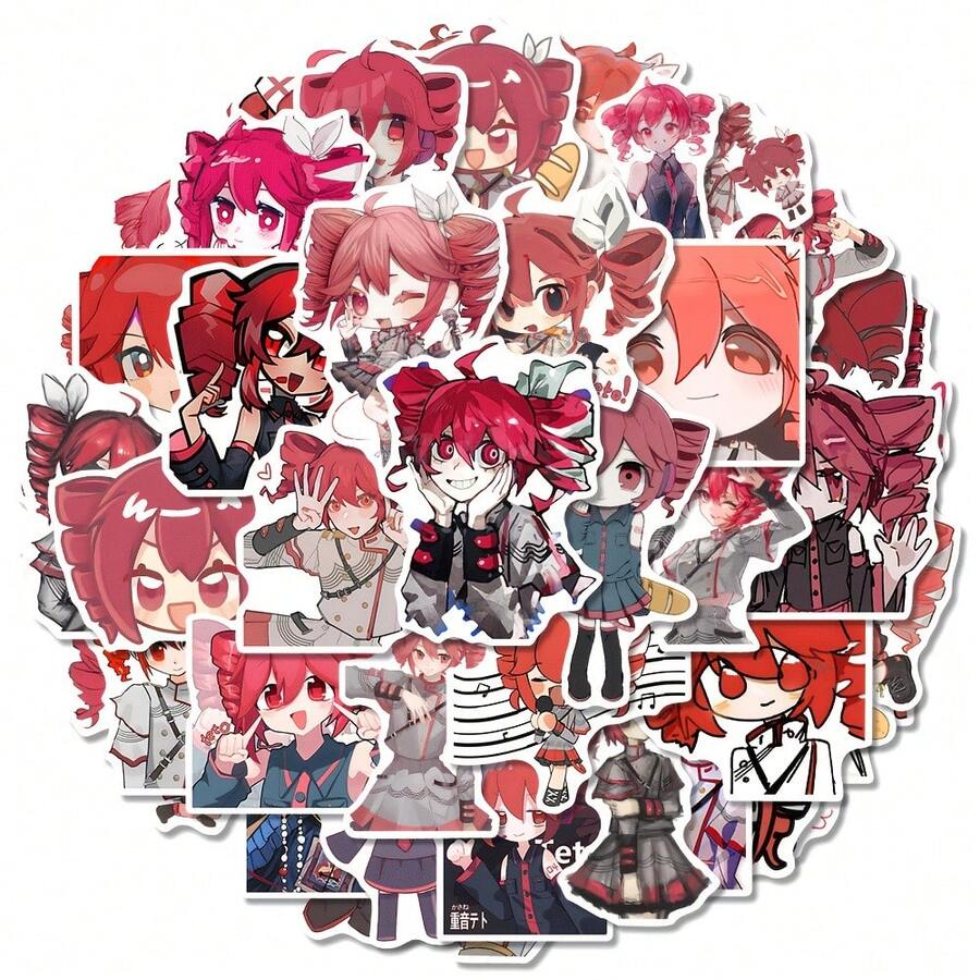 64pcs Kasane Virtual Vocaloid Stickers, Suitable For Decorating Skateboards, Helmets, Mirrors, And Other Items