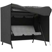 Outsunny Capa de Balanço de 3 Lugares, Repelente de Água, Capa Protetora à Prova de Inverno para Balanço de Jardim, Lona Resistente a UV, Capa, Tecido Oxford 420D Resistente a Rasgos, 177 x 114 x 152 cm, Cinza Escuro