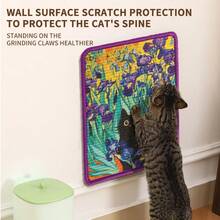 新款壁画剑麻猫抓板，粘贴式猫抓板，耐用防刮猫玩具，可更换，不损坏墙壁，批发现货 - 彩色 - 查看 3