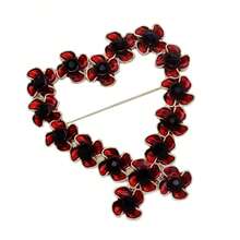 Strass-Kristall-Diamant-Mohn-Blumen-Brosche, Anstecknadel für den Remembrance Day in Großbritannien, Weihnachtsgeschenk