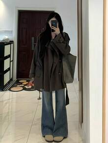 Women Trench Coats - Picture Color - View 3