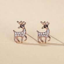 1 Pair Elegant Delicate Deer Design Earrings For Women, Suitable For Daily Wear