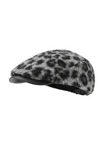 1pc Women's Leopard Print Fashionable Beret Hat, Versatile For Sports, Sun Protection, Commuting