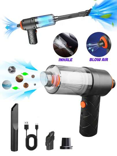 MINI Cordless Car Vacuum Cleaner Handheld Portable Vacuum Cleaner 3-In-1 Powerful Air Buster With Multi-Nozzles Rechargeable Car Cleaning Kit Car Detailing Vacuum For Car, Home, Office, Pet, Keyboard