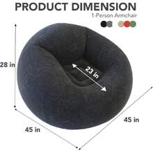 45x45x28 Inflatable Beanless Bean Bag Chair Lounge Sofa - Blue,23856400 - 藏蓝色 - 查看 5