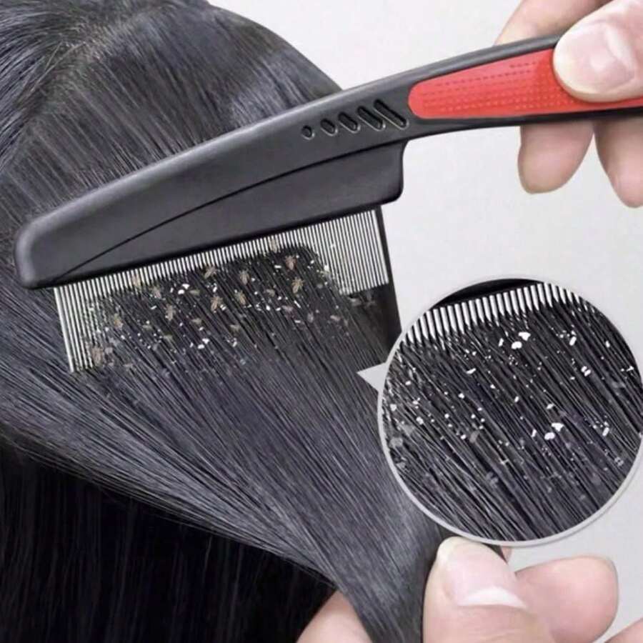 1pc Deep Cleaning Hairbrush For Scalp, Compact Teeth Dandruff Remover, Long Handle Grooming Brush, Home Decor, Party & Christmas Storage - 彩色 - 查看 1