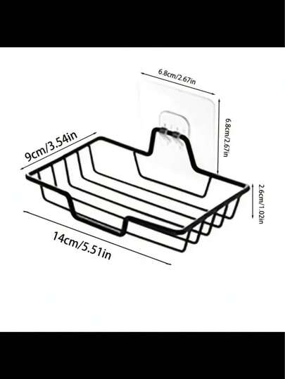 Stainless Steel Soap Dish: Rectangular Wall-Mounted Soap Holder With Drainage Tray, Holds 2 Bars Of Soap - No Drilling Required, Suitable For Halloween & Christmas Decor