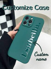 1 pièce Coque de téléphone en silicone, protection complète de l'objectif, design à bords droits, motif personnalisé, conception anti-chute et anti-choc Dopamine, compatible avec 17 Air 16 15 14 13 12 11 Pro Max et Galaxy S25 24 23 Ultra FE A55 54 35. Étui de téléphone personnalisé idéal comme cadeau pour un individu, un couple, une famille ou un ami - Vert - Voir 4