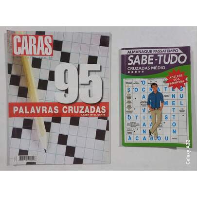 Kit 2 Livros Palavras Cruzadas Caras 95 + Almanaque 100 Páginas