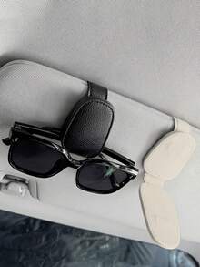 3pcs Car Visor Fashion Glasses Clip, Multi-Function Car Fashion Glasses Holder, Visor Fashion Glasses Rack, Car Fashion Glasses Box And Multi-Function Storage Clip, Magnetic Fashion Glasses Clip, Bill Clip, Visor Fashion Glasses Storage Organizer - Multicolor - View 6