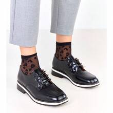 Black Embossed Square-Toe Loafers Kerawa - Black - View 5