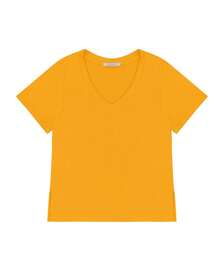 Blusa Feminina Manga Curta Decote V Endless Amarelo