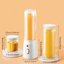 1 15.22-Ounce Juicer, Including 2 Cups, A Portable USB Rechargeable Mini Blender For Fresh Juice, Wireless Portable, With A Sports Cup Lid Included, An Ideal Personal Size Blender For Smoothies And Milkshakes, Suitable For Home, Kitchen And Travel - 白色 - 查看 3