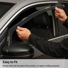 Black Window Visors For VW Golf MK7 – Set Of 4 Wind Deflectors Rain Guards, Precision Fit For 2012–2020 Models, Tool-Free Installation - Black - View 4