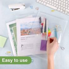 Carpeta de plstico, Carpetas de Sobres para Archivos de Documentos, Bolsillos para Guardar Documentos, PapelerA, Cartas y Tarjetas de Juego, 12 Piezas - Transparente - Ver 9