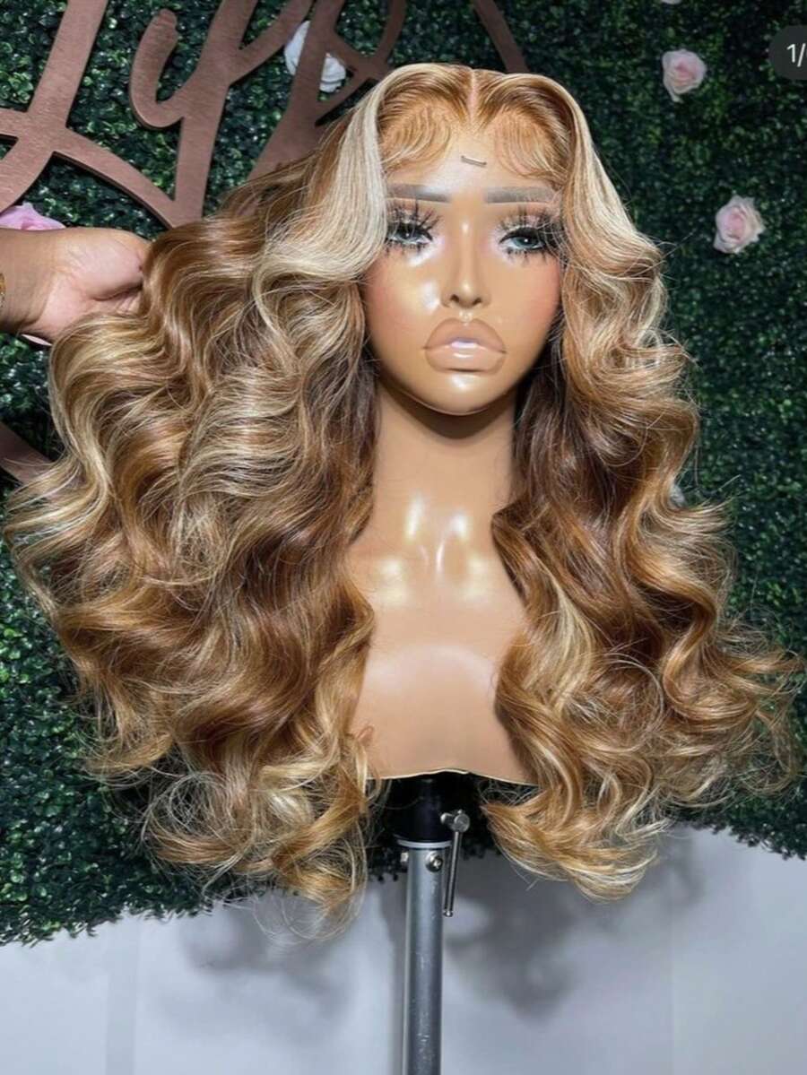 Halloween Ombre Lace Front Wig Human Hair 4/27 13x6 Body Wave Highlight Lace Front Wig Human Hair Pre Plucked With Baby Hair Honey Blonde Wig Human Hair 180% Density Colored Wigs Human Hair For Women, Human Hair Lace Front Wig, Ready To Wear Human Hair Wigs, Curly Wigs For Women, Human Hair Wigs For Women, Lace Wig Halloween Cosplay Remy Hair For Everyday And Special Events - Elegant Hairstyles, Versatile Wigs, Sophisticated Looks, Quality Hair, Fashion Accessories, Beauty Lovers, Event Wigs, Fashion Wigs, Quality Wigs - Nổi bật & Piano - Xem 1