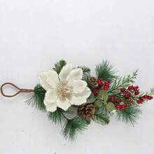 1pc, Artificial Christmas Teardrop Swag Wreath, Christmas Pine Cones Red Berries Swag Decoration Teardrop Swag Pendant For Wall Door Window, Christmas Wreaths, Christmas Decorations For Home, Christmas Wreaths For Front Door, Christmas Home Decor, Christmas Decorations Christmas Door Wreath, Christmas Garland, Seasonal Wall Hanging, Holiday Decorations, Classic Holiday Design