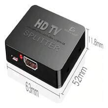 Divisor De Señal Hdm Splitter Hdtv 2 Salidas (1x2) 4k - Negro - Ver 2