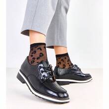 Black Embossed Square-Toe Loafers Kerawa - Black - View 2