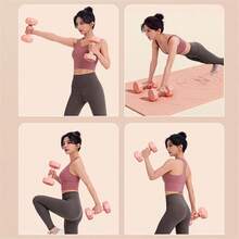 1个1公斤健身哑铃，防滑壶铃，防水防滚小哑铃，家用健身器材，女士健身装备，亮丽色彩，手臂肌肉瑜伽哑铃，肌肉健身锻炼器材 - 彩色 - 查看 3