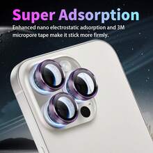 Yezodawee 6片装9H钢化玻璃相机镜头保护膜 - 兼容 17 Pro相机镜头，金属独立环保护壳，高清透明，兼容 17 Pro Max/17 Pro/17 Air/17/15 Pro Max、14 Plus、13、12、11、15 Pro、15 Plus、14 Pro - 完美贴合，防刮手机壳（紫色） - 6件 - 查看 4