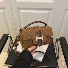 Bolso Bandolera Hombro Para Mujer Con Estampado Retro Moda bandolera hombro para mujer con estampado retro moda diseño unico estampado vintage resistente materiales faciles de limpiar correa ajustable ideal para diario fiestas y regalo moda - Marrón - Ver 11