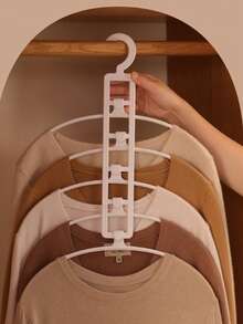 Five In One Multi-Layer Clothes Rack - Space Saving Anti Slip Foam Pad Clothes Rack, Household Clothes Hanging Rack - Detachable Multi-Layer Folding, No Trace Multi-Function Magic Hook, Space Saving Wardrobe Storage Artifact