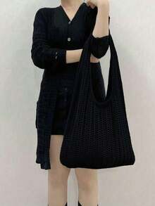 Yogodlns Mode gehäkelte Taschen für Frauen Sommer Strandtasche ästhetische Tragetaschen Boho gewebte gestrickte Schultertasche gehäkelte Cut Out Schultertasche Unterarmmtasche große Kapazität gehäkelte Tasche Einkaufstaschen Lässig Strandtasche Pendlertasche