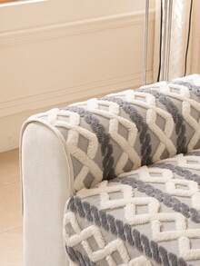 1 pieza Funda de cojín de sofá de felpa gruesa, Cojín de asiento de sofá moderno y simple antideslizante y cálido, Funda de sofá a prueba de polvo y lavable, Suave y resistente a la decoloración, Apta para mascotas, Se ajusta a sofás en forma de L y de 1/2/3/4 plazas, Adecuada para dormitorio, oficina, sala de estar