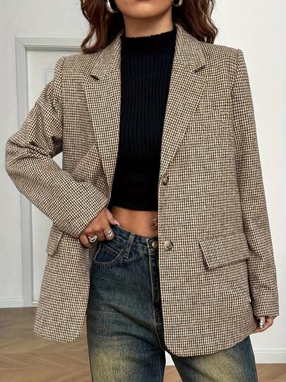 Plus Size Dam Elegant Kavaj - Casual Kontorskläder