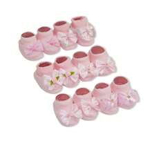 4 Piece Set Long Sleeve Bodysuit With Booties, Hairband And Ribbed Knit Pants / Baby Girl Set With Booties And Hair Bow Pink BB - 淺粉色 - 查看 7