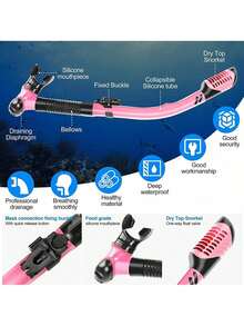 Conjunto de Esnórquel para Adultos, Gafas de Buceo Panorámicas Antiniebla,áscara de Natación de Vidrio Templado para Esnórquel Profesional para Adultos con dos Juegos de Tapones los Oídos a Prueba - 1 - Ver 6